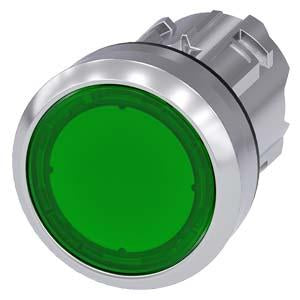 ILLUMINATED PUSHBUTTON, MTND, GRN, FLUSH