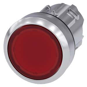 ILLUMINATED PUSHBUTTON, MOM, RED, FLUSH