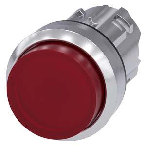 ILLUMINATED PUSHBUTTON, MOM, RED, RAISED