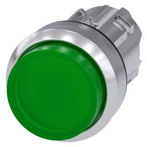 ILLUMINATED PUSHBUTTON, MOM, GRN, RAISED