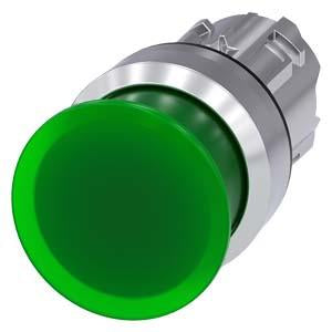 ILLUM PUSHBUTTON,MOM, GRN, MH CAP 30MM