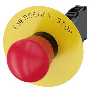 EM. STOP MUSHROOM PUSHBUTTON. 40MM. RED