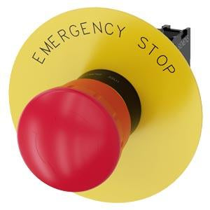 EM. STOP MUSHROOM PUSHBUTTON. 40MM. RED
