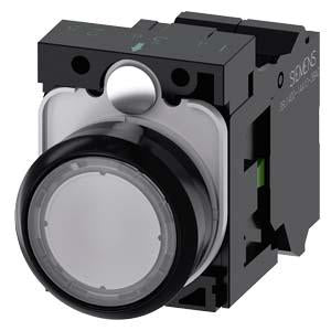 ILLUMINATED PUSHBUTTON, MOM, CLR, FLUSH