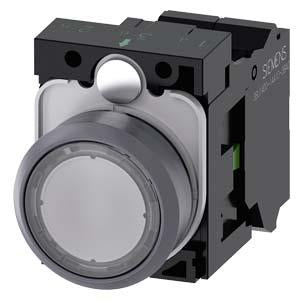 ILLUMINATED PUSHBUTTON, MOM, CLR, FLUSH