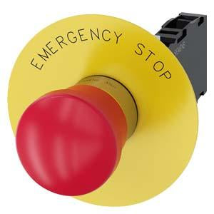 EM. STOP MUSHROOM PUSHBUTTON. 40MM. RED