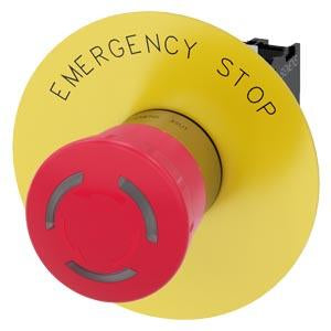 ILLUM E-STOP,TWIST REL, 24-240V RED LED