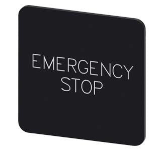 INSCR. LABEL, BLK 27X27MM,EMERGENCY STOP