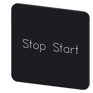 INSCR. LABEL,BLACK 27 X 27MM, STOP START