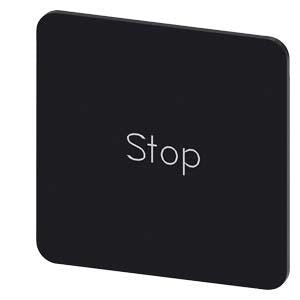 INSCR. LABEL, BLACK 27 X 27MM, STOP