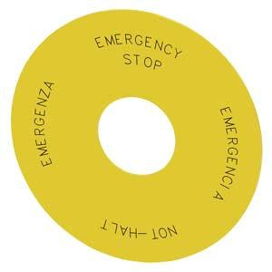 BACKING PLATE, YELLOW, 75MM,4 LANGUAGE