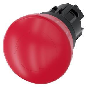 MUSHROOM PUSHBUTTON. 40MM. RED