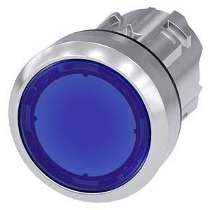 ILLUMINATED PUSHBUTTON, MOM, BLU, FLUSH