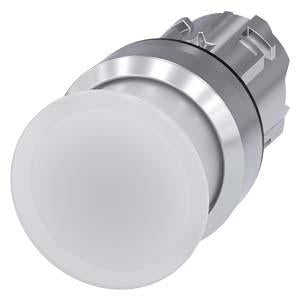 ILLUM PUSHBUTTON,MOM, WHT, MH CAP O30MM