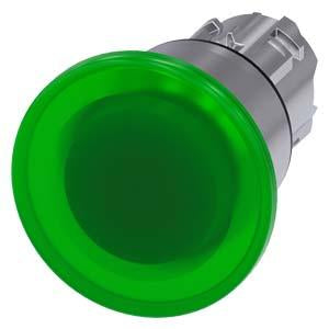 ILLUM PUSH PULL, GRN, MH CAP 40MM