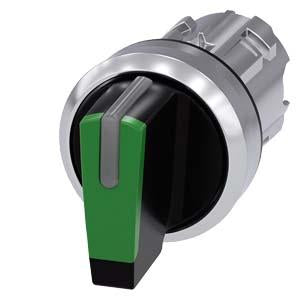 SEL SW, 3POS, MTND, SHORT HANDLE, GRN