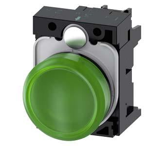 INDICATOR LIGHT, LED GREEN, 230V AC