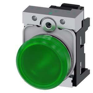 INDICATOR LIGHT, LED GREEN, 230V AC