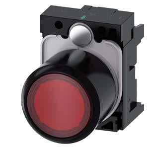 ILLUMINATED PUSHBUTTON, MOM, RED, FLUSH