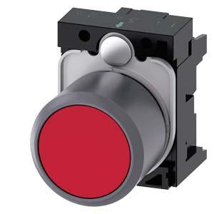 PUSHBUTTON, MOM, RED, FLUSH