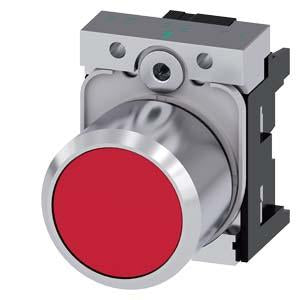 PUSHBUTTON, MOM, RED, FLUSH, COMPACT