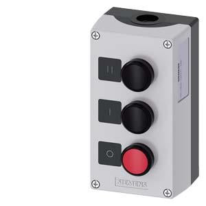 ENC PLASTIC,3-PUSHBUTTONS, BLK, BLK, RED
