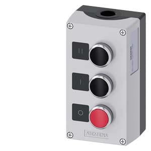 ENC PLASTIC,3-PUSHBUTTONS, BLK, BLK, RED