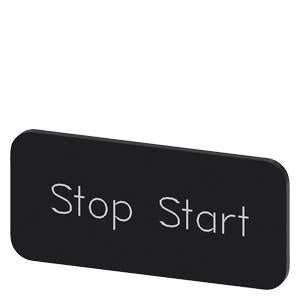 INSCR. LABEL,BLK 12.5 X 27MM, STOP START