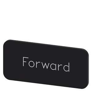 INSCR. LABEL, BLACK 12.5 X 27MM, FORWARD