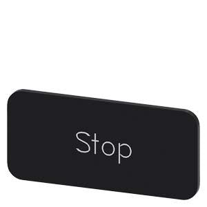 INSCR. LABEL, BLACK 12.5 X 27MM, STOP