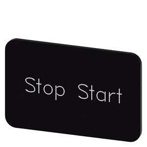 INSCR. LABEL,BLK 17.5 X 27MM, STOP START