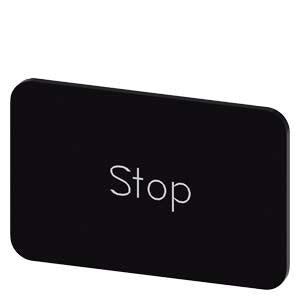 INSCR. LABEL, BLACK 17.5 X 27MM, STOP