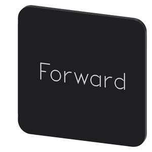 INSCR. LABEL, BLACK 22 X 22MM, FORWARD