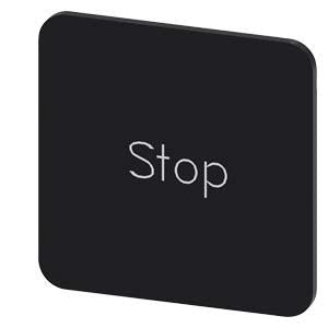 INSCR. LABEL, BLACK 22 X 22MM, STOP